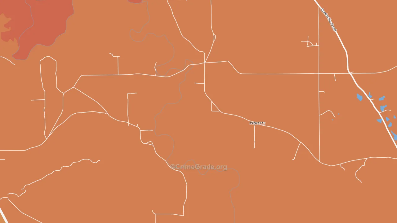 Paulette, MS Map of Murder Rates