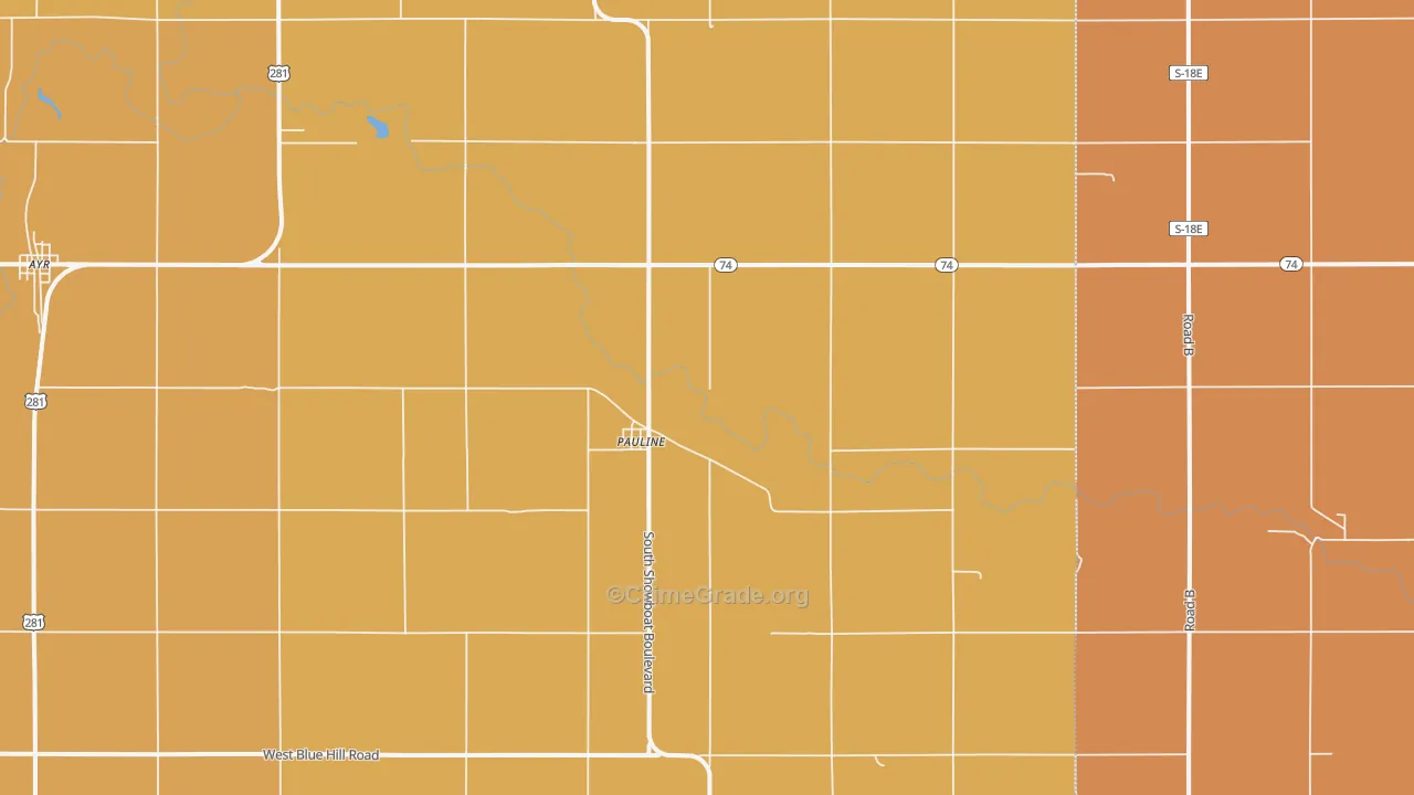 Pauline, NE Map of Murder Rates