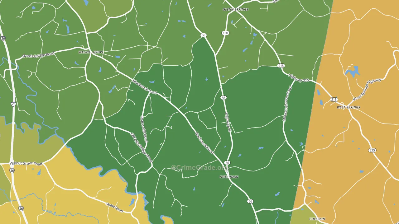 Pauline, SC Map of Murder Rates