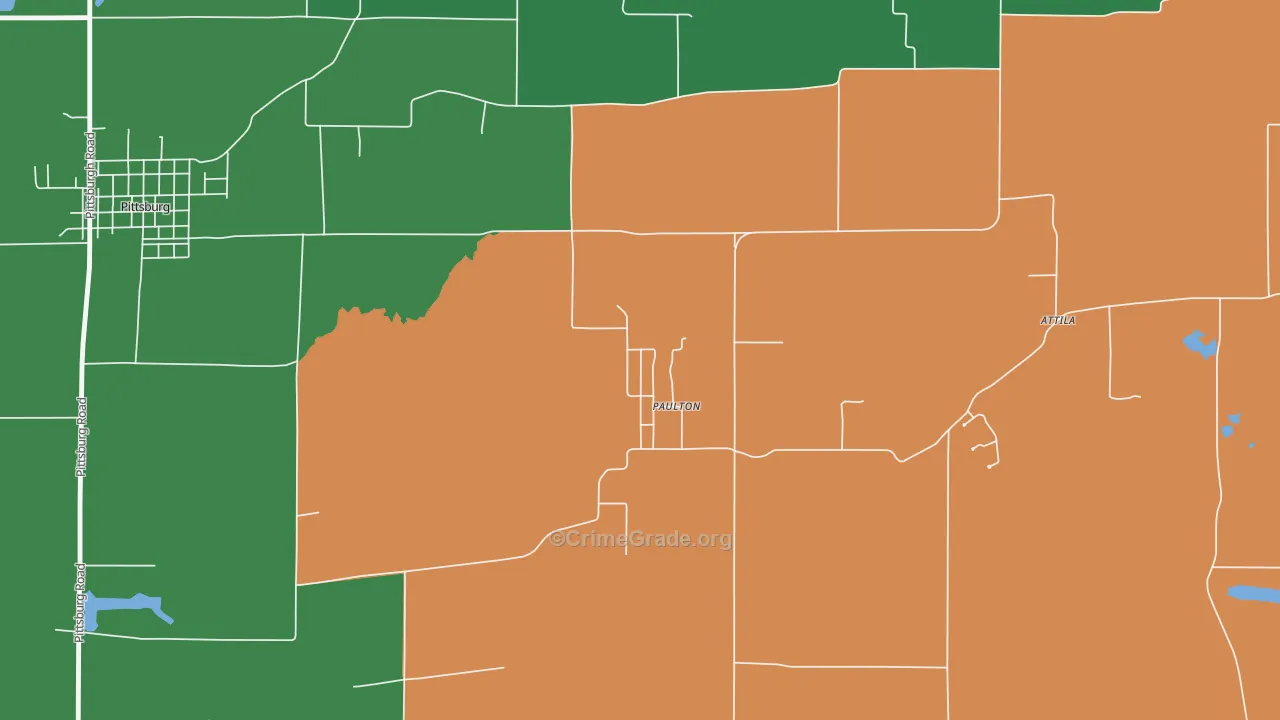 Paulton, IL Map of Murder Rates