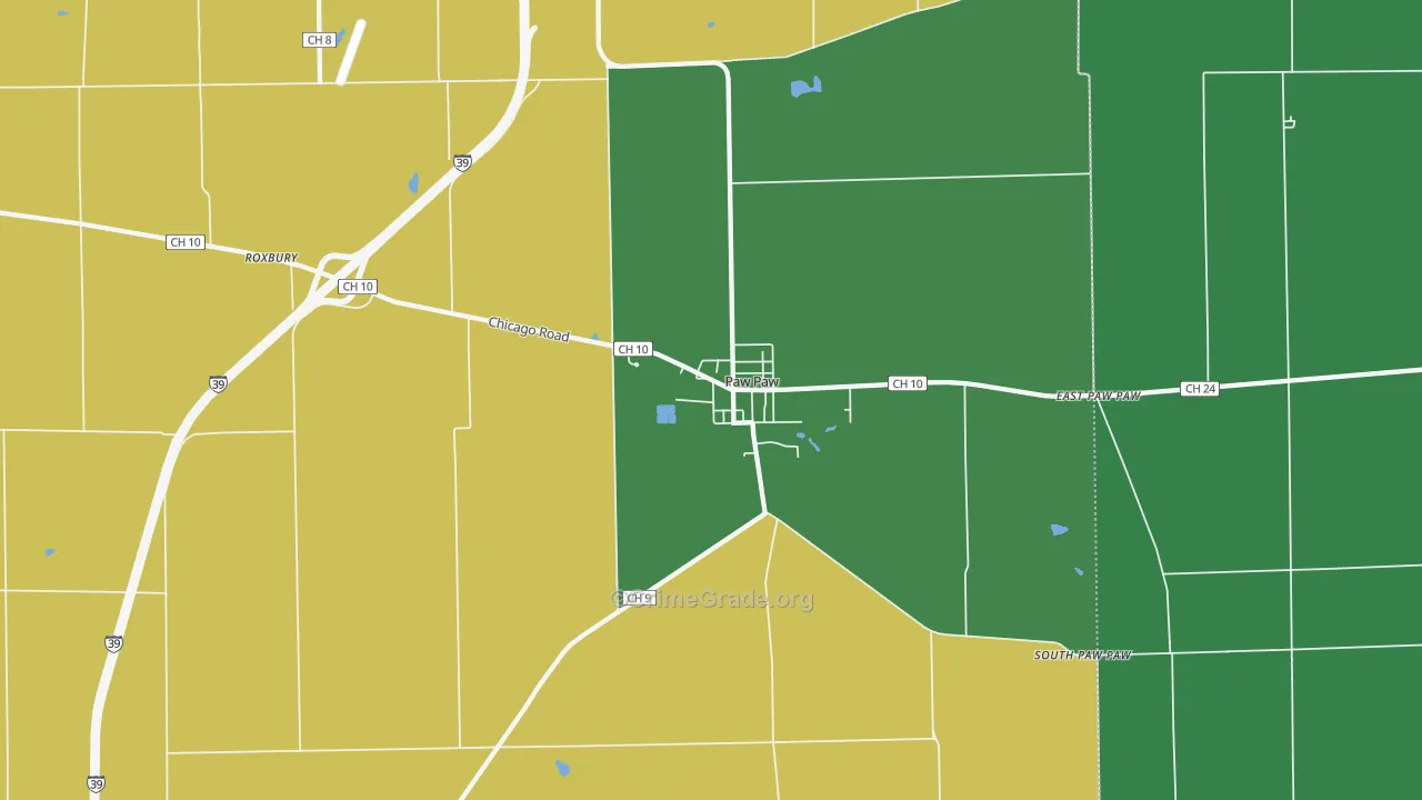 Paw Paw, IL Map of Murder Rates