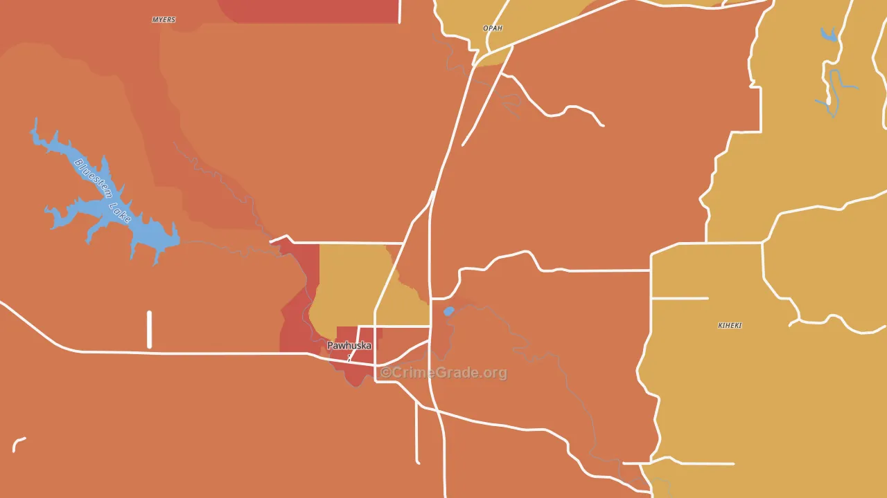 Pawhuska, OK Map of Murder Rates