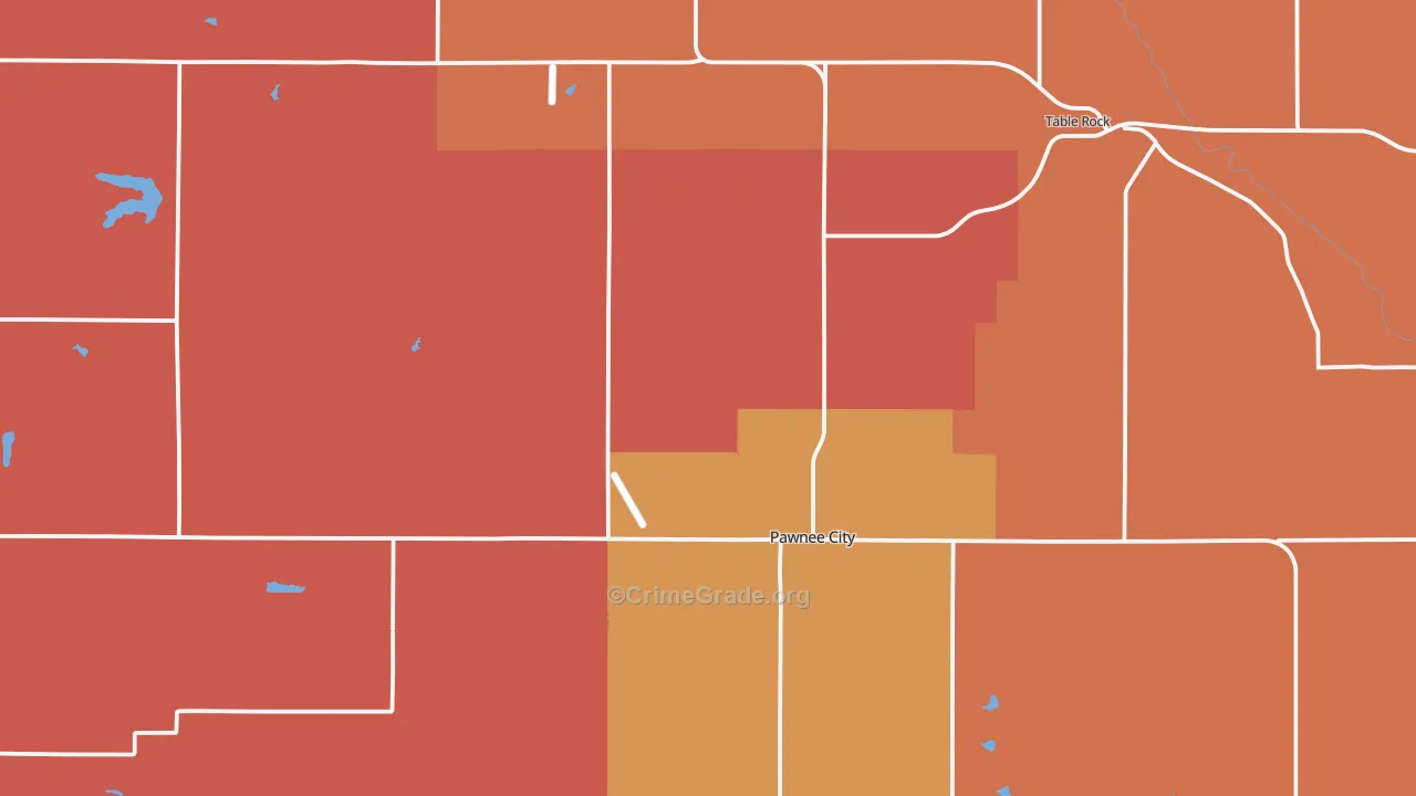 Pawnee County, NE Map of Murder Rates