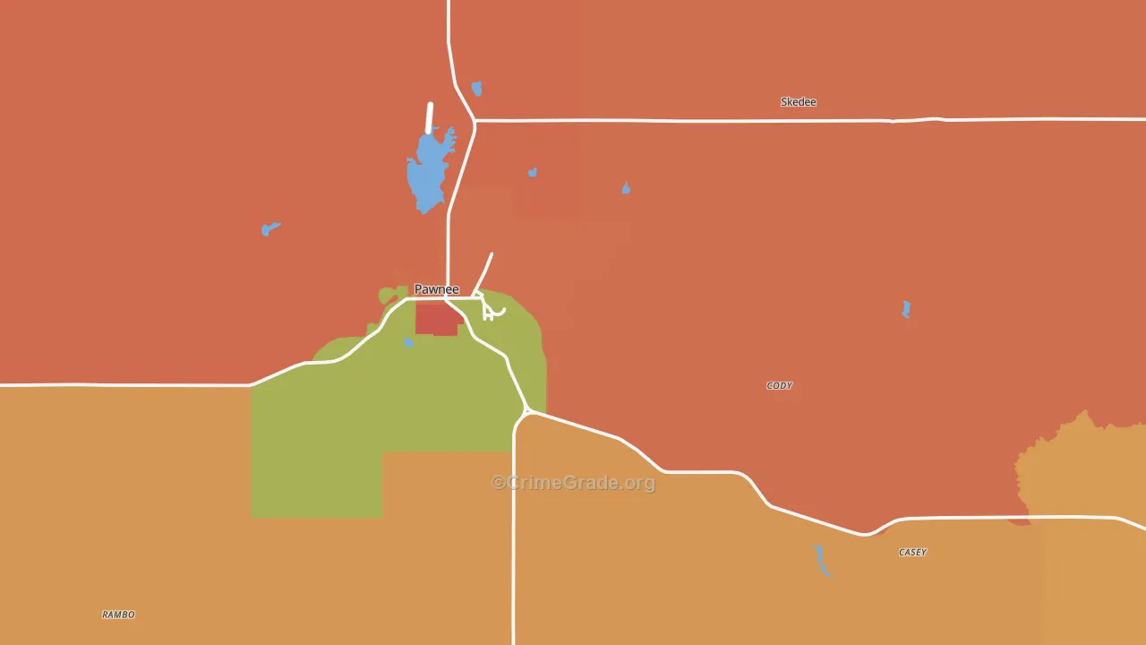Pawnee, OK Map of Murder Rates