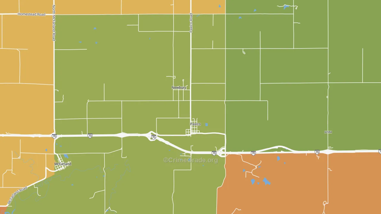 Paxico, KS Map of Murder Rates