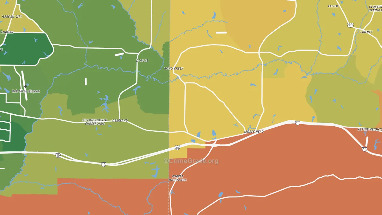 Paxton, FL Map of Murder Rates