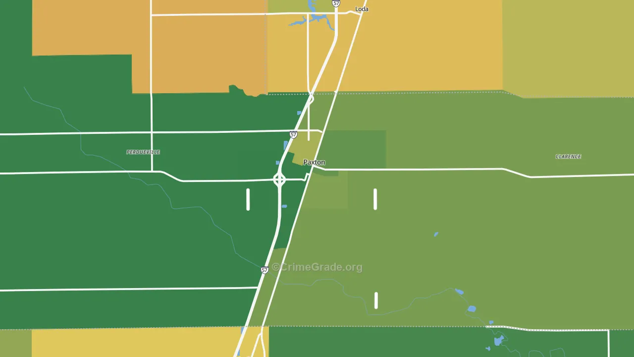 Paxton, IL Map of Murder Rates