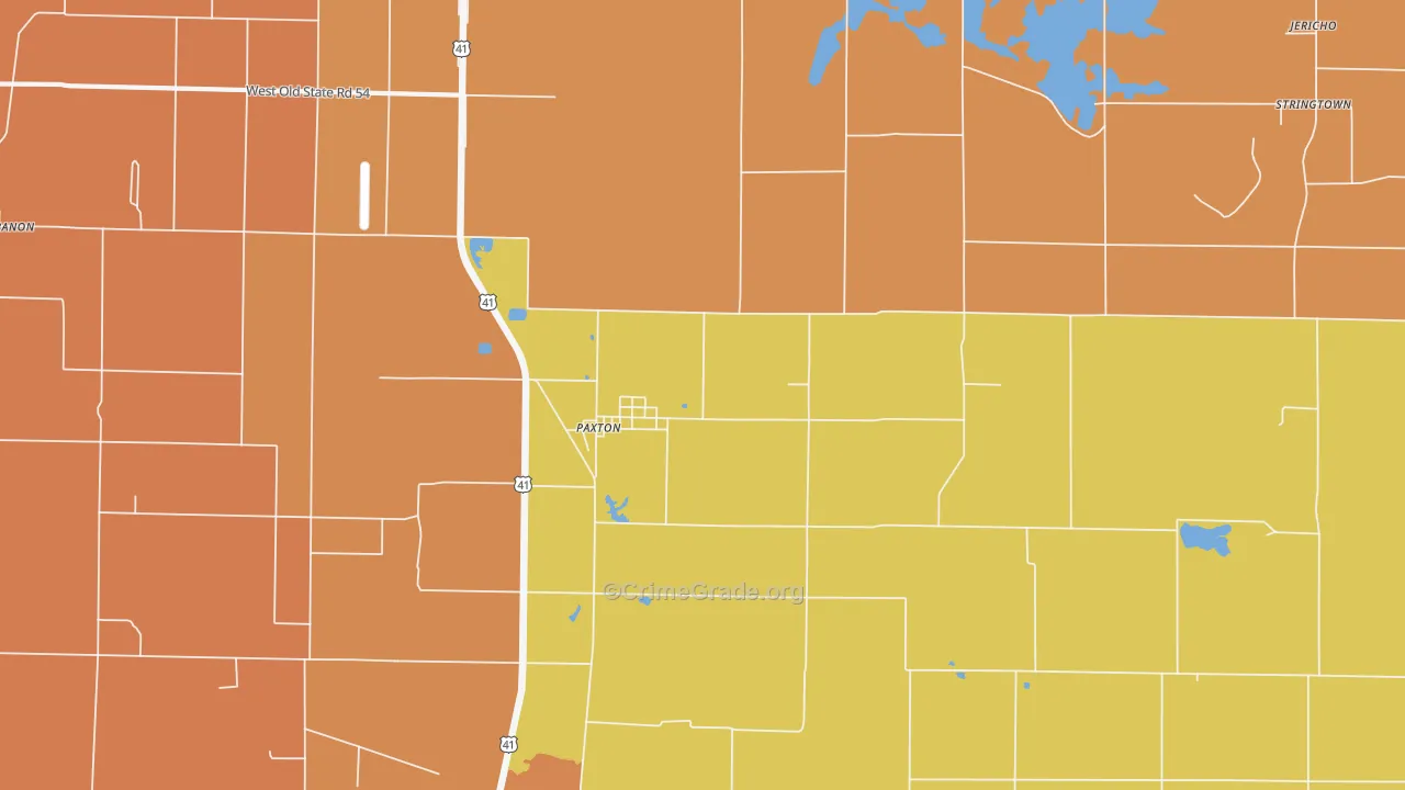 Paxton, IN Map of Murder Rates
