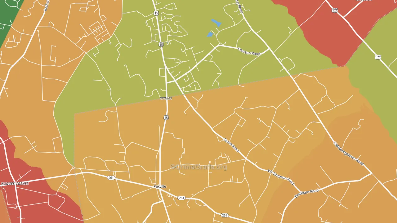 Paxville, SC Map of Murder Rates
