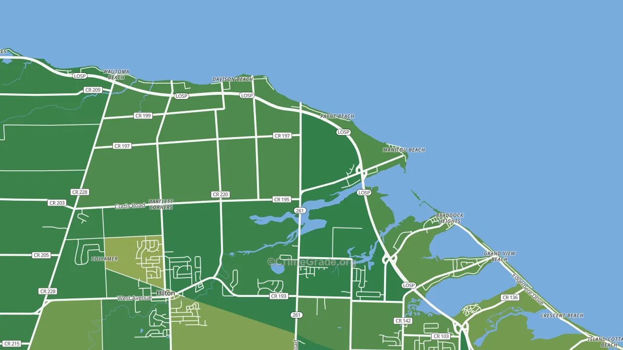 Payne Beach, NY Map of Murder Rates