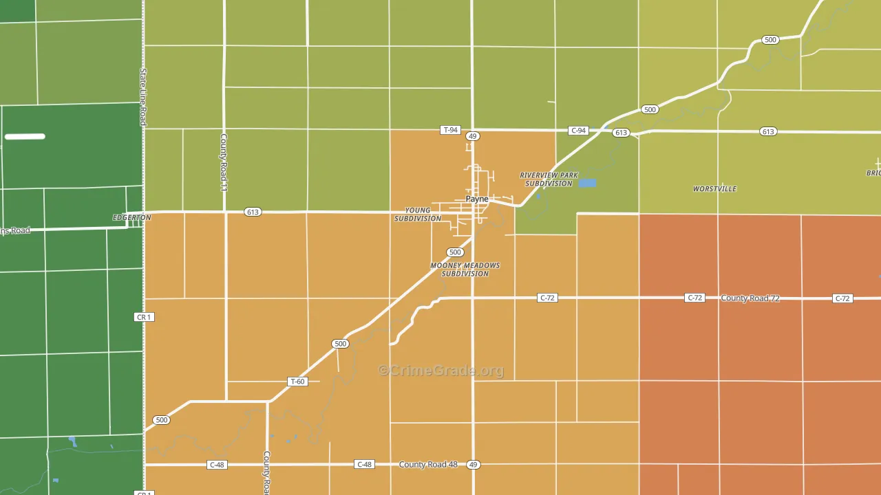 Payne, OH Map of Murder Rates