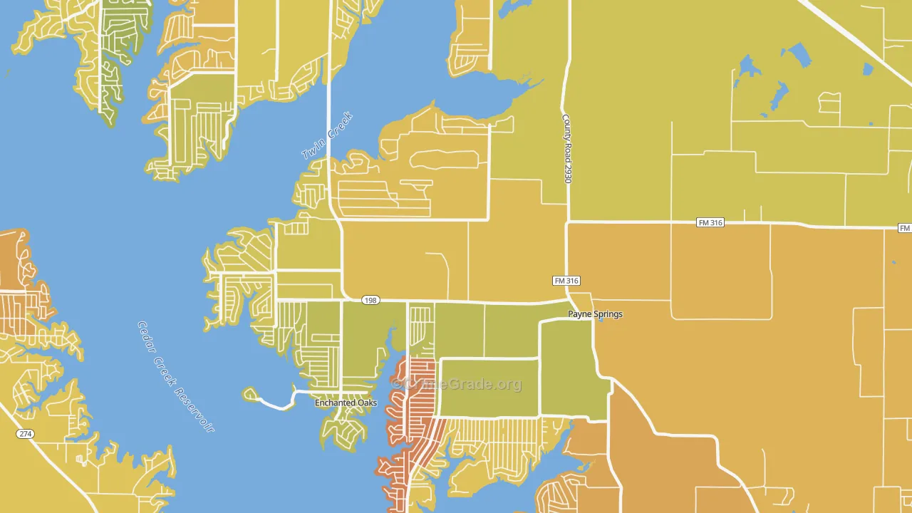 Payne Springs, TX Map of Murder Rates