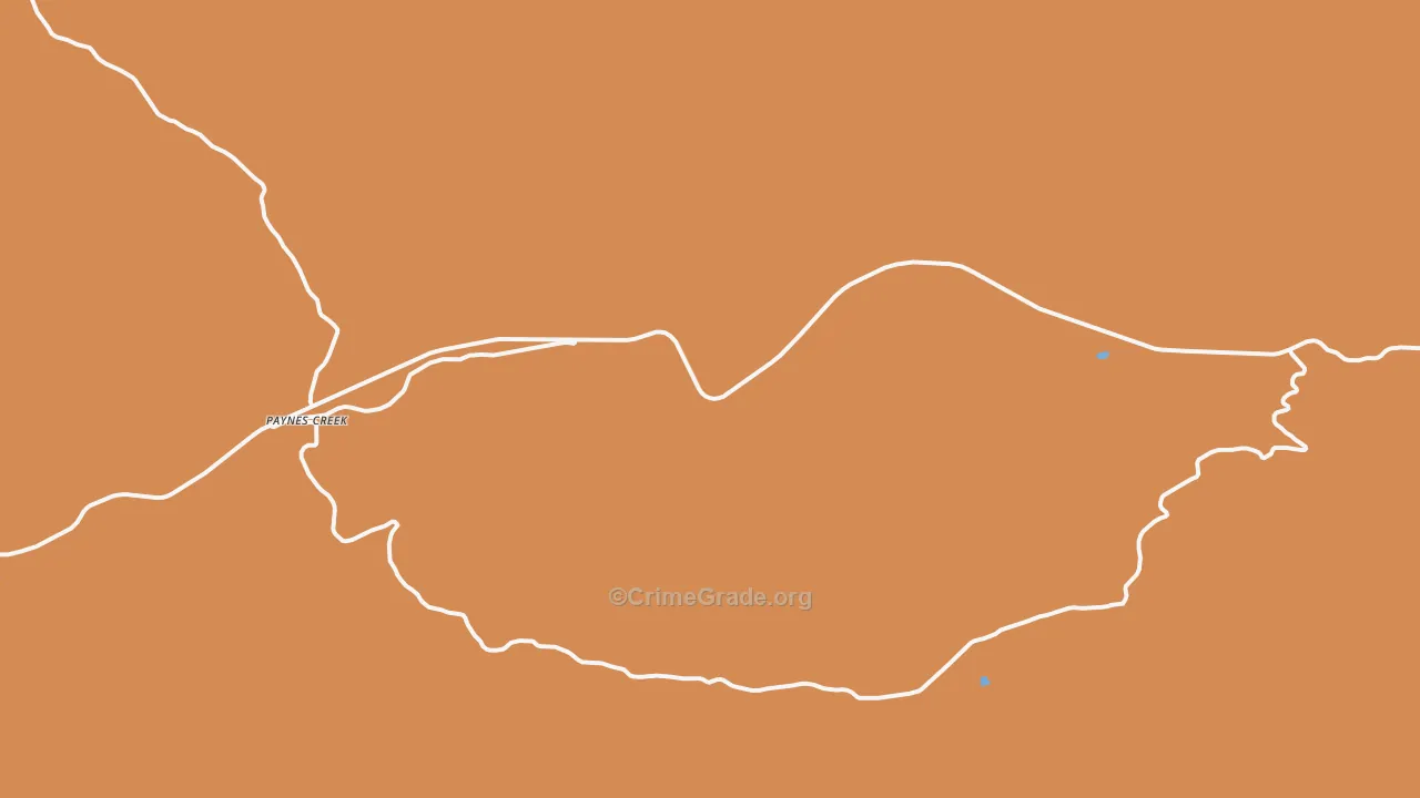 Paynes Creek, CA Map of Murder Rates