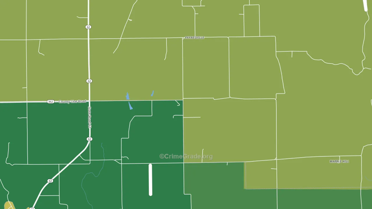 Paynesville, IN Map of Murder Rates