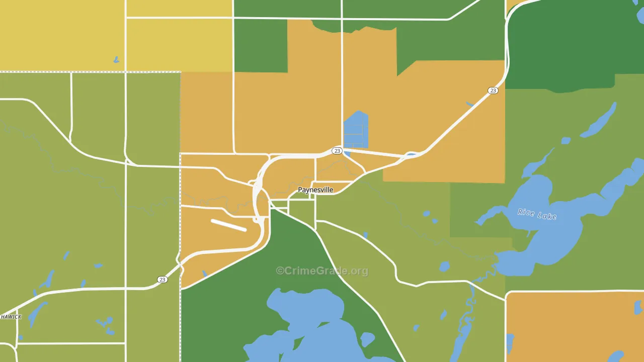 Paynesville, MN Map of Murder Rates