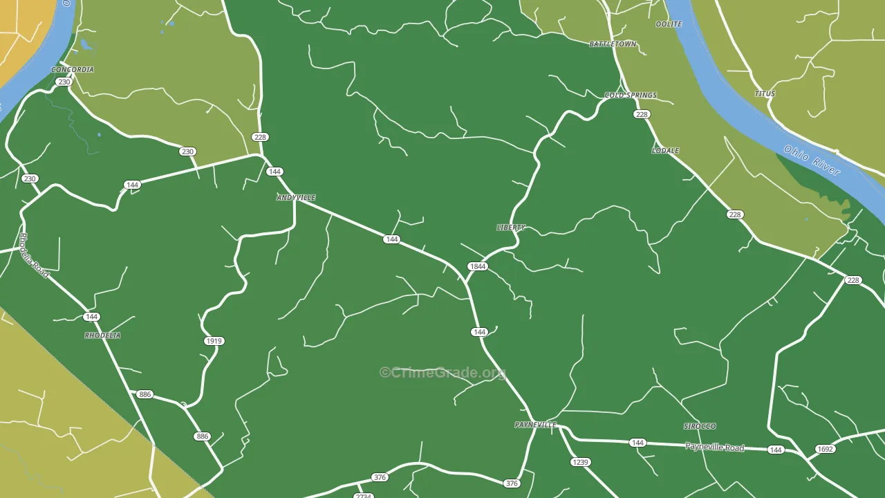 Payneville, KY Map of Murder Rates