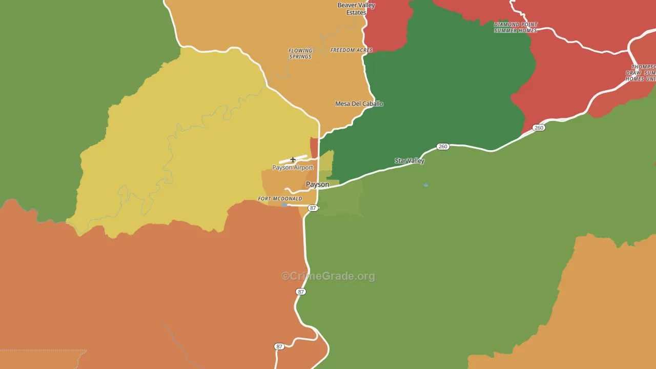 Payson, AZ Map of Murder Rates