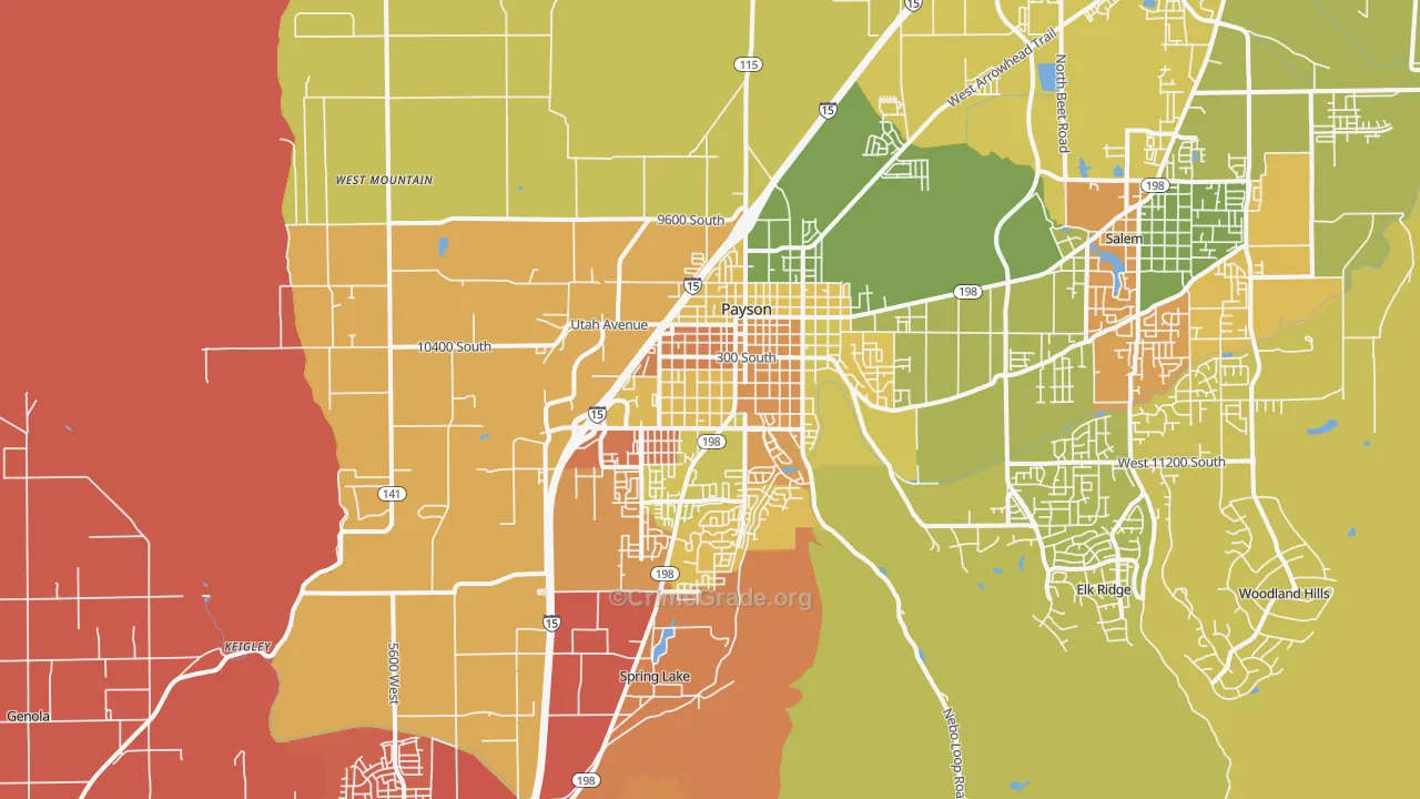 Payson, UT Map of Murder Rates