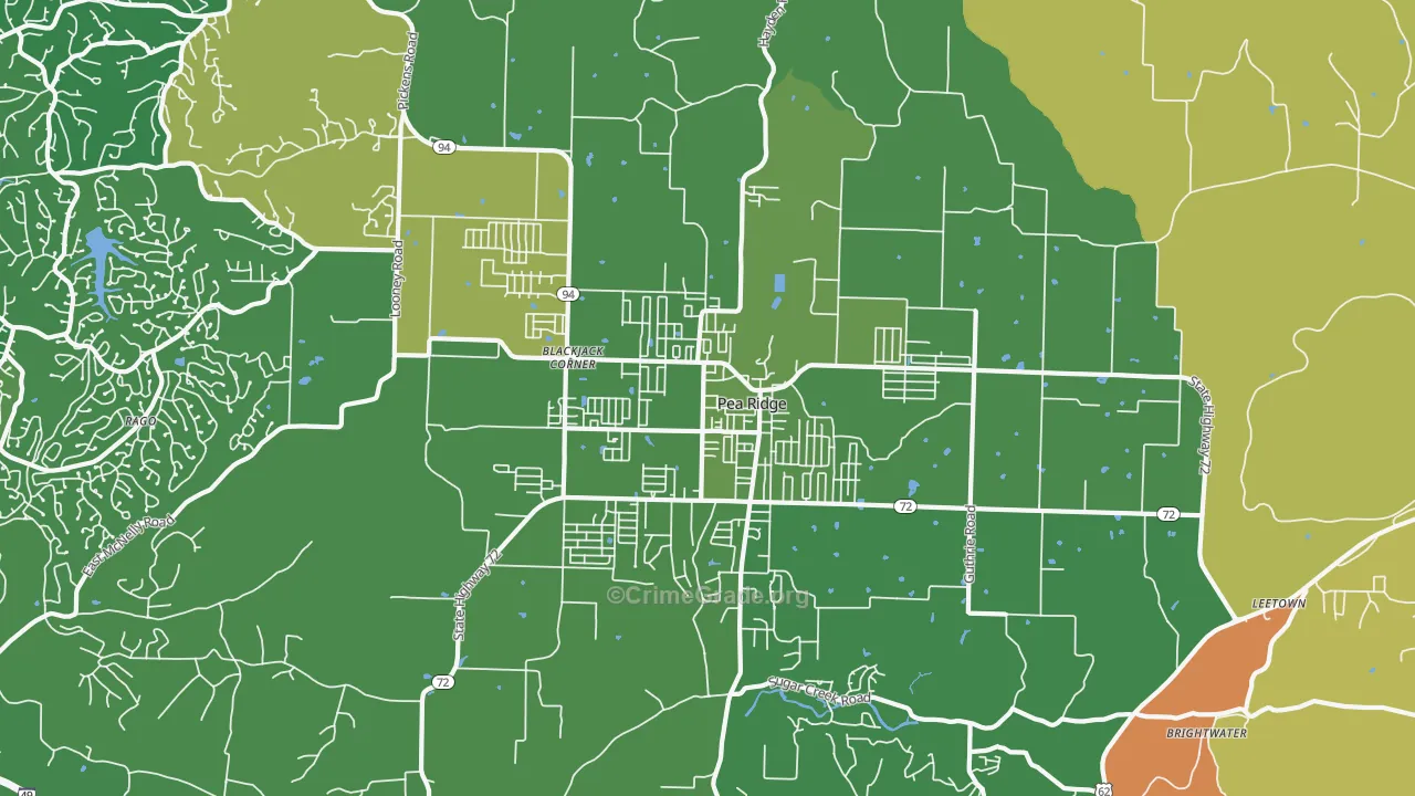 Pea Ridge, AR Map of Murder Rates