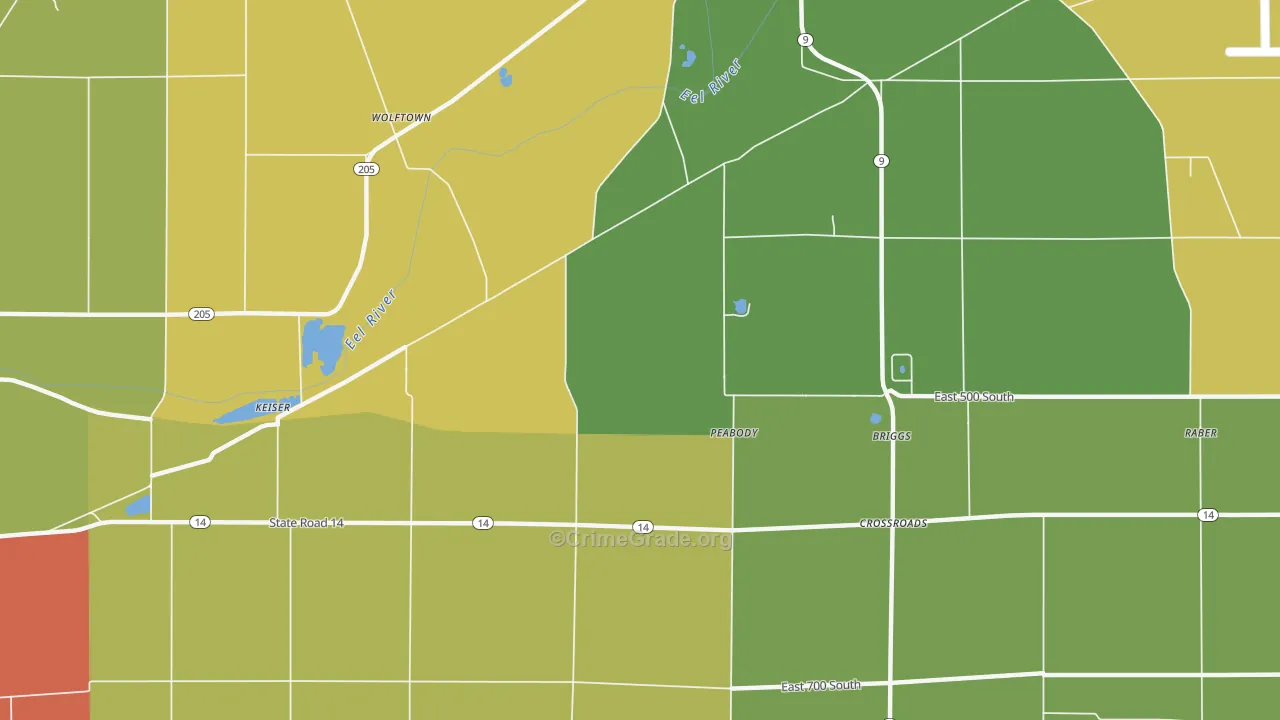 Peabody, IN Map of Murder Rates