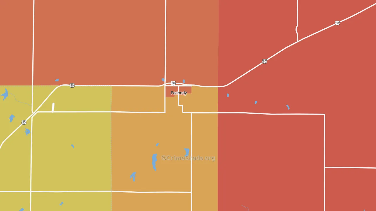Peabody, KS Map of Murder Rates
