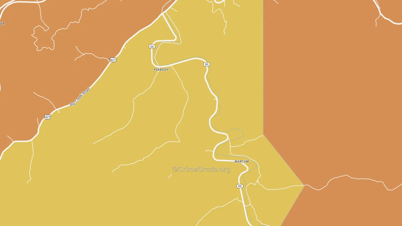 Peabody, KY Map of Murder Rates