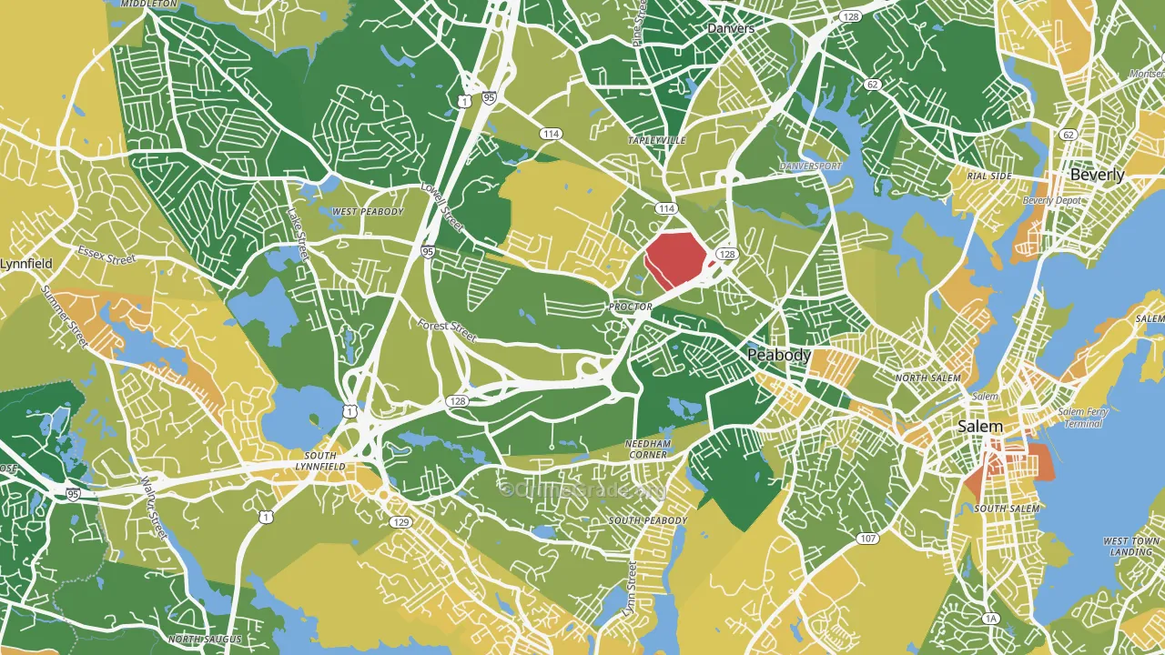 Peabody, MA Map of Murder Rates
