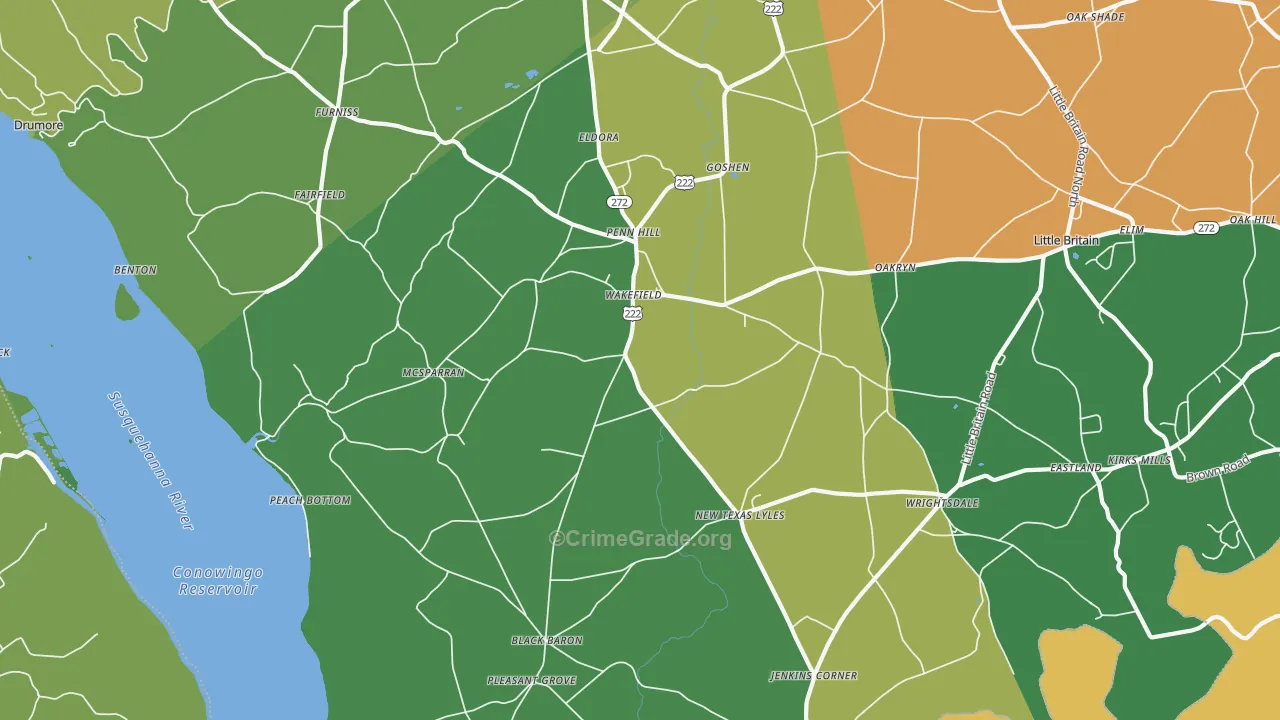 Peach Bottom, PA Map of Murder Rates