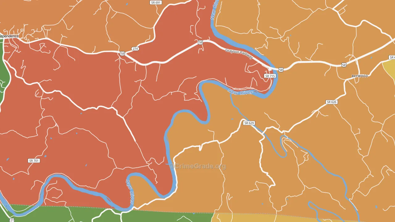 Peach Bottom, VA Map of Murder Rates