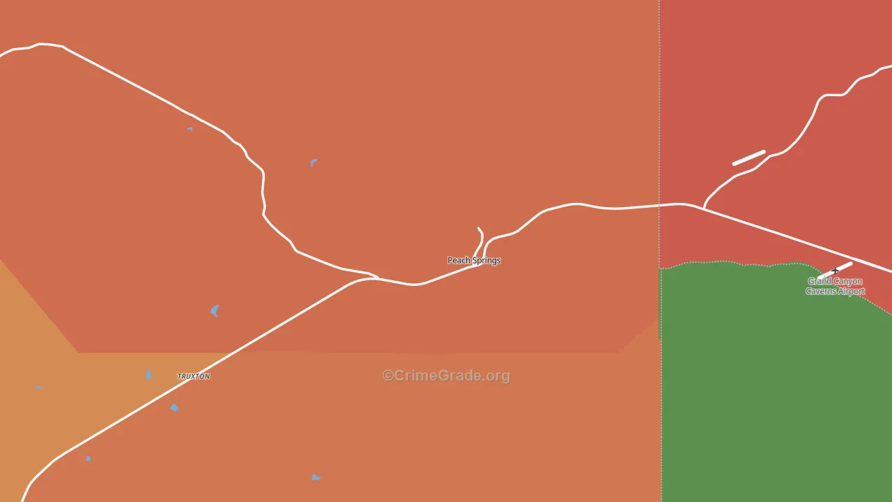 Peach Springs, AZ Map of Murder Rates