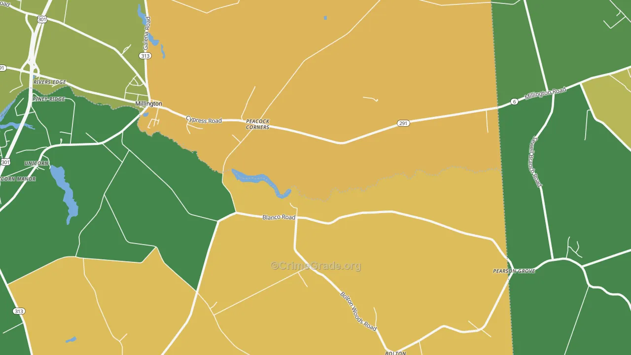 Peacock Corners, MD Map of Murder Rates