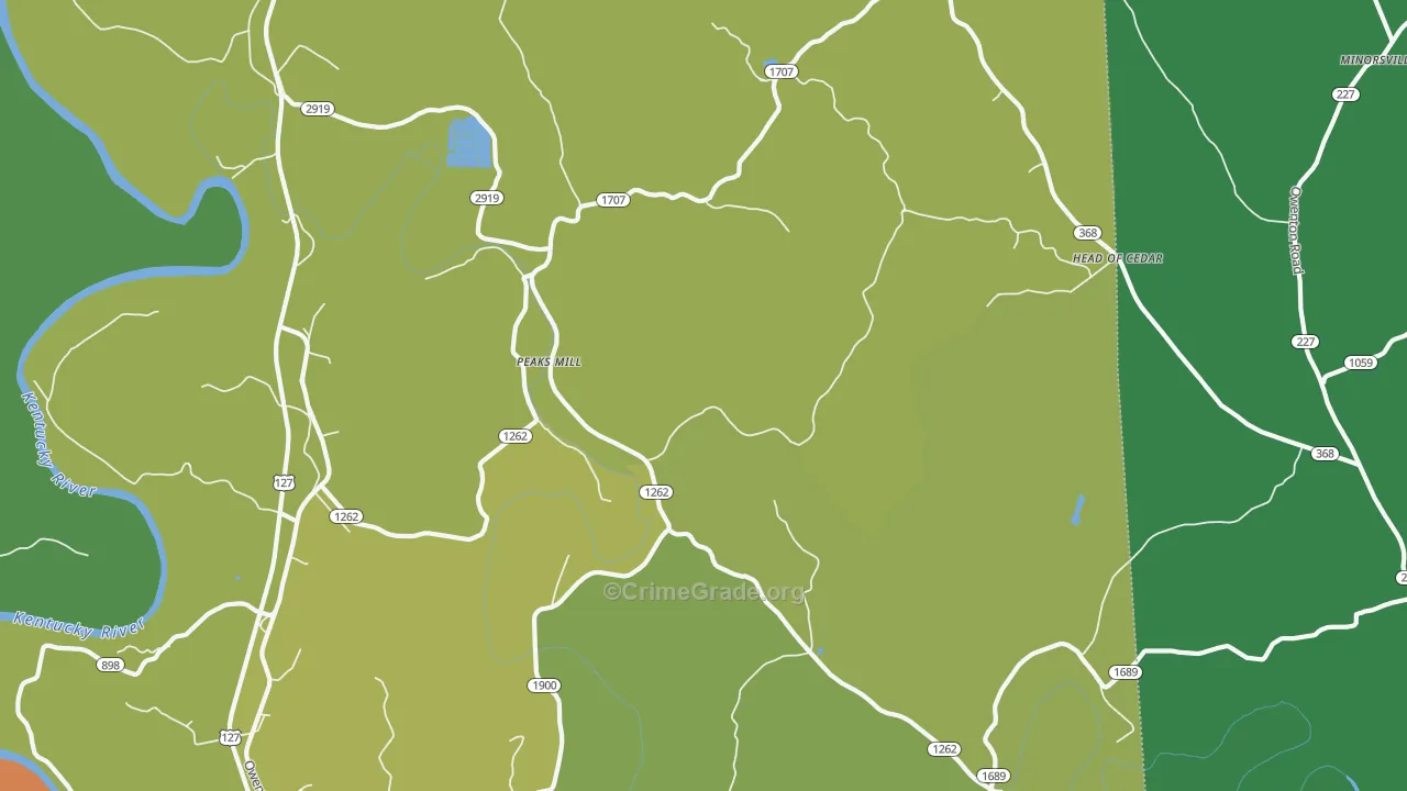 Peaks Mill, KY Map of Murder Rates