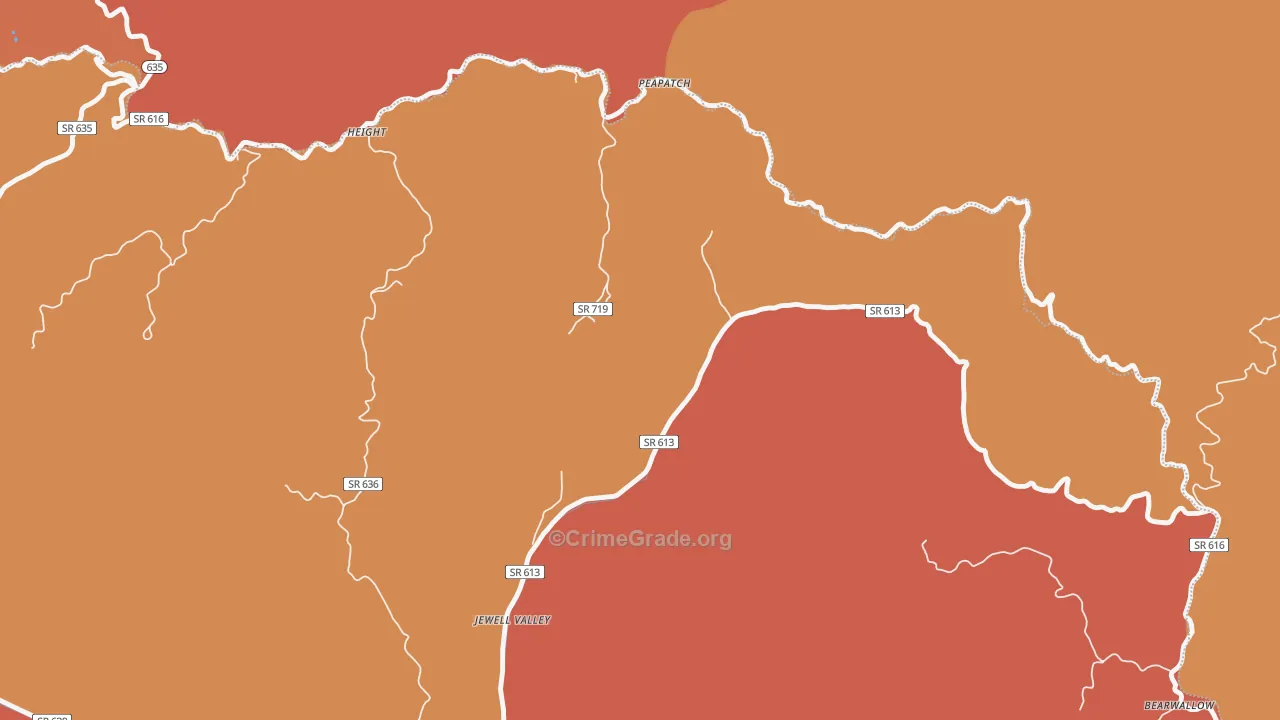Peapatch, VA Map of Murder Rates