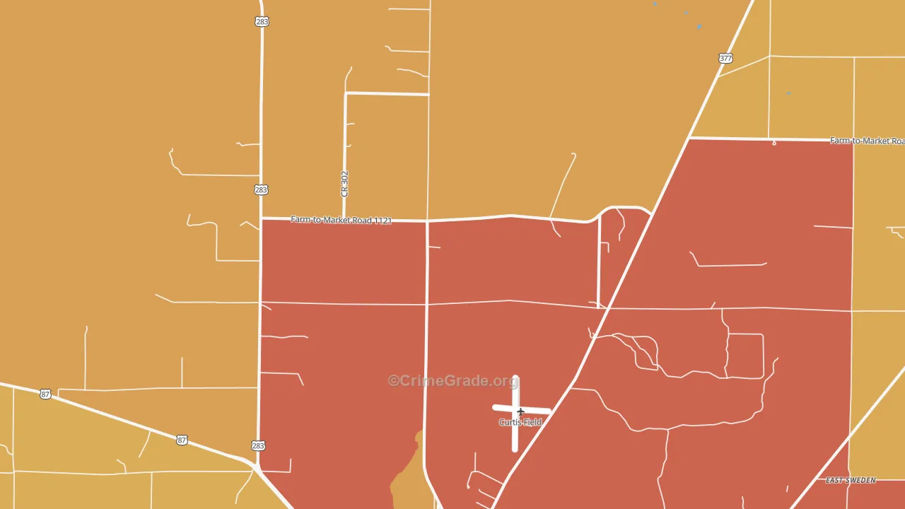Pear Valley, TX Map of Murder Rates