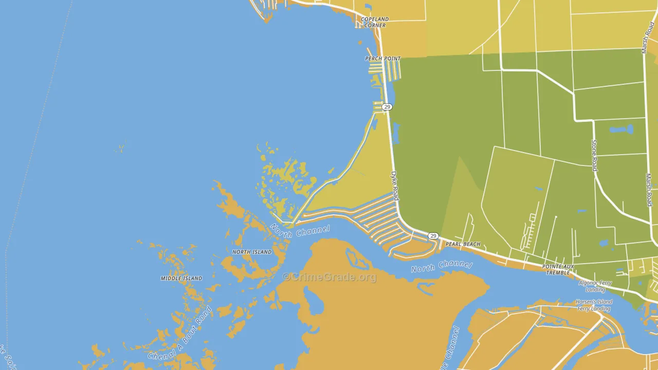 Pearl Beach, MI Map of Murder Rates