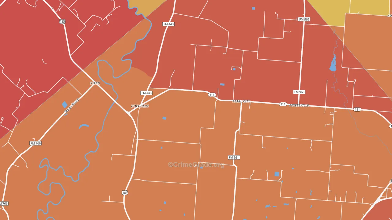 Pearl City, TX Map of Murder Rates