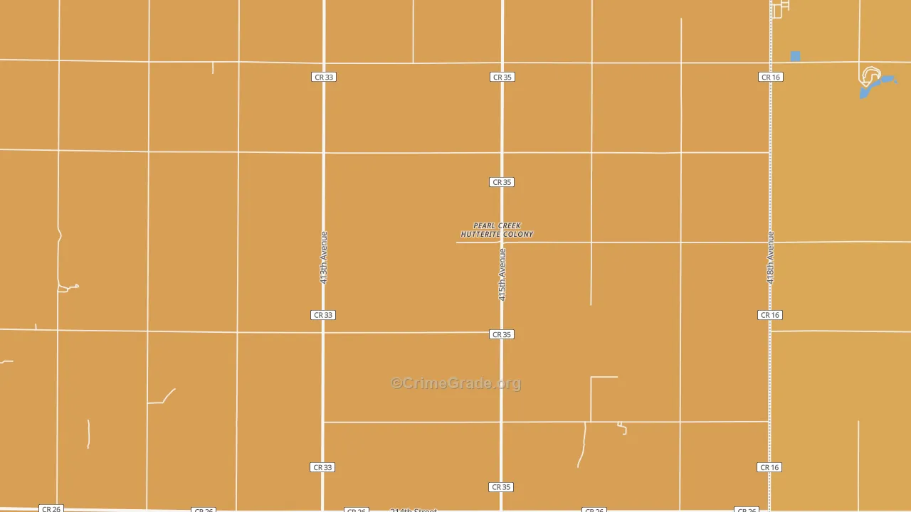 Pearl Creek Colony, SD Map of Murder Rates