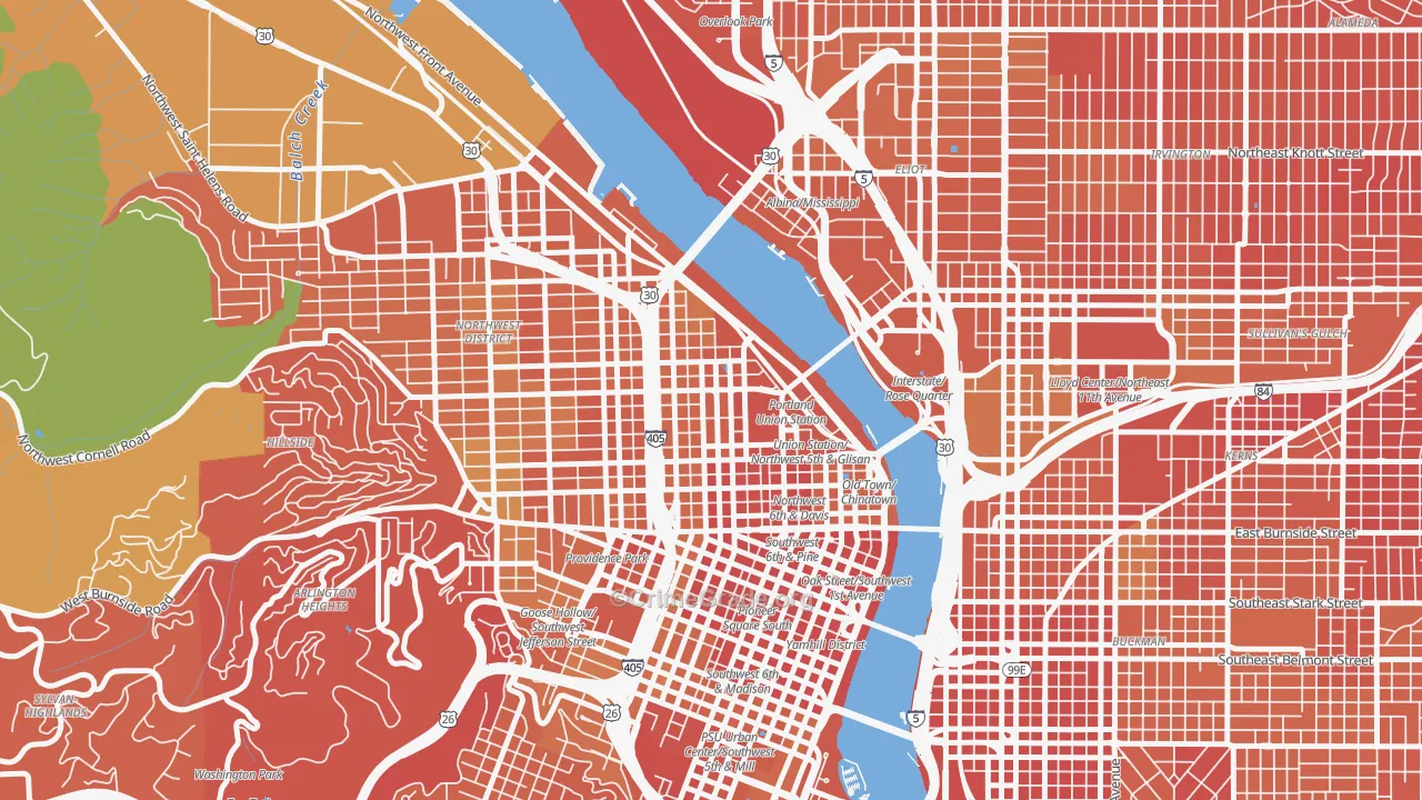 Pearl District, Portland, OR Map of Murder Rates
