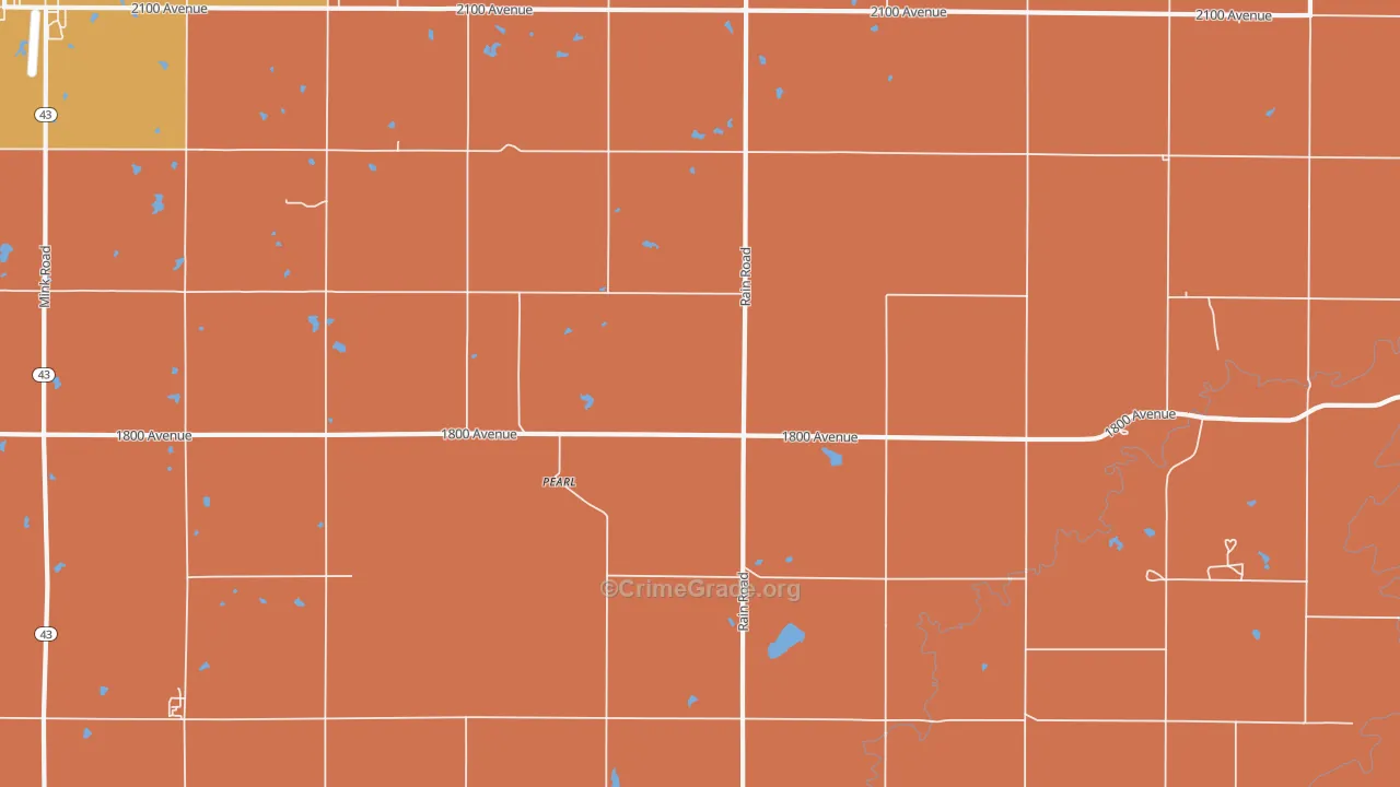 Pearl, KS Map of Murder Rates