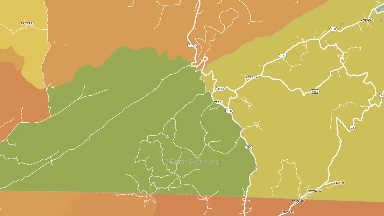 Pearl, KY Map of Murder Rates