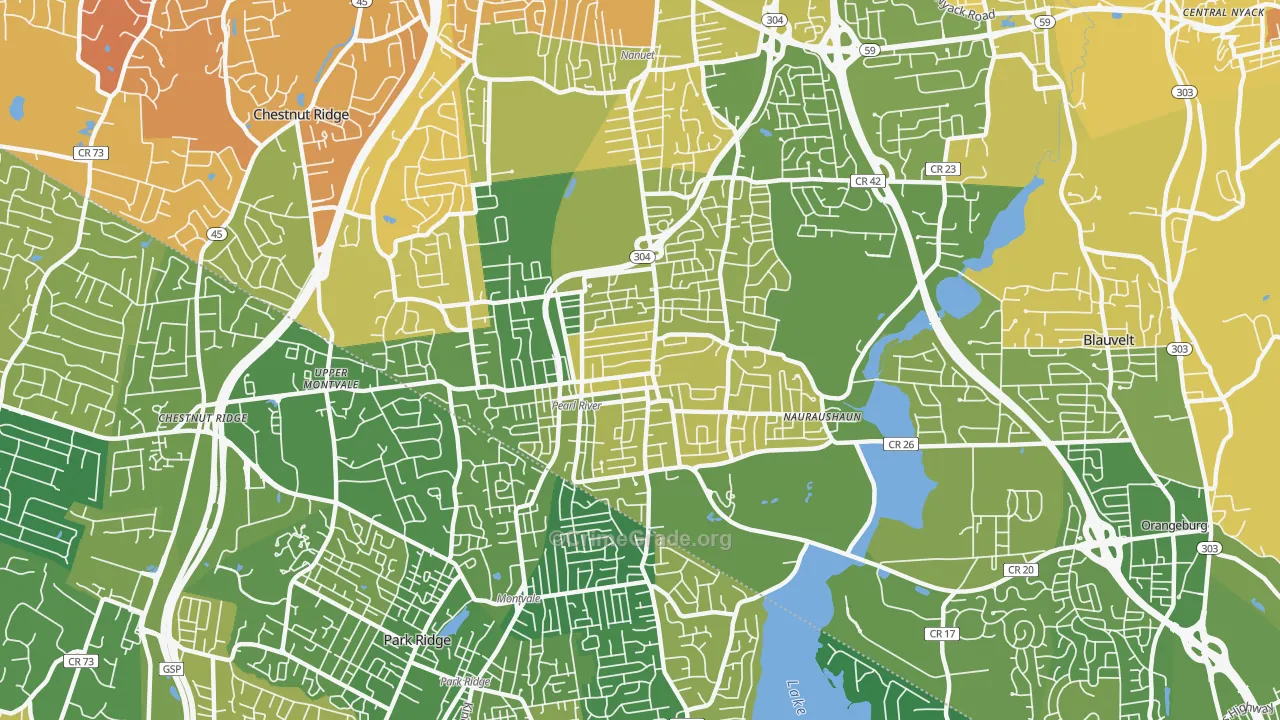 Pearl River, NY Map of Murder Rates