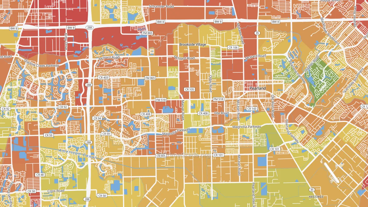 Pearland, TX Map of Murder Rates