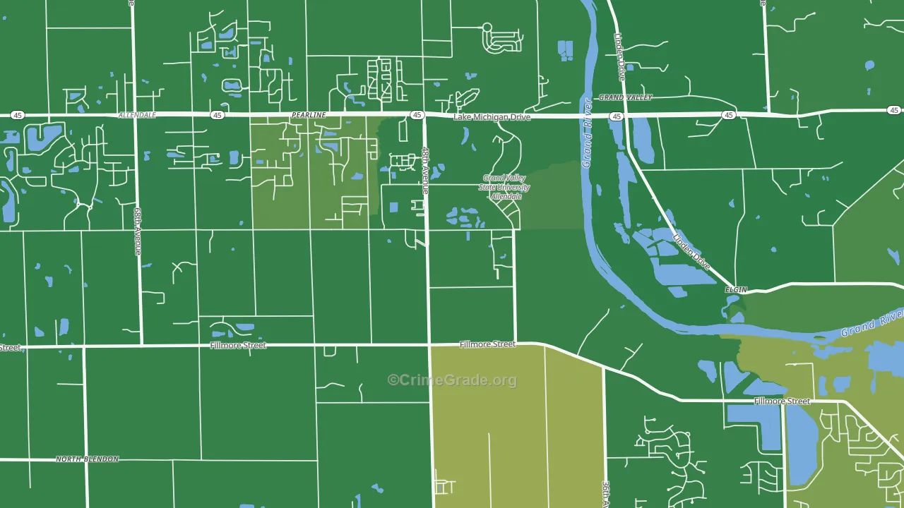 Pearline, MI Map of Murder Rates