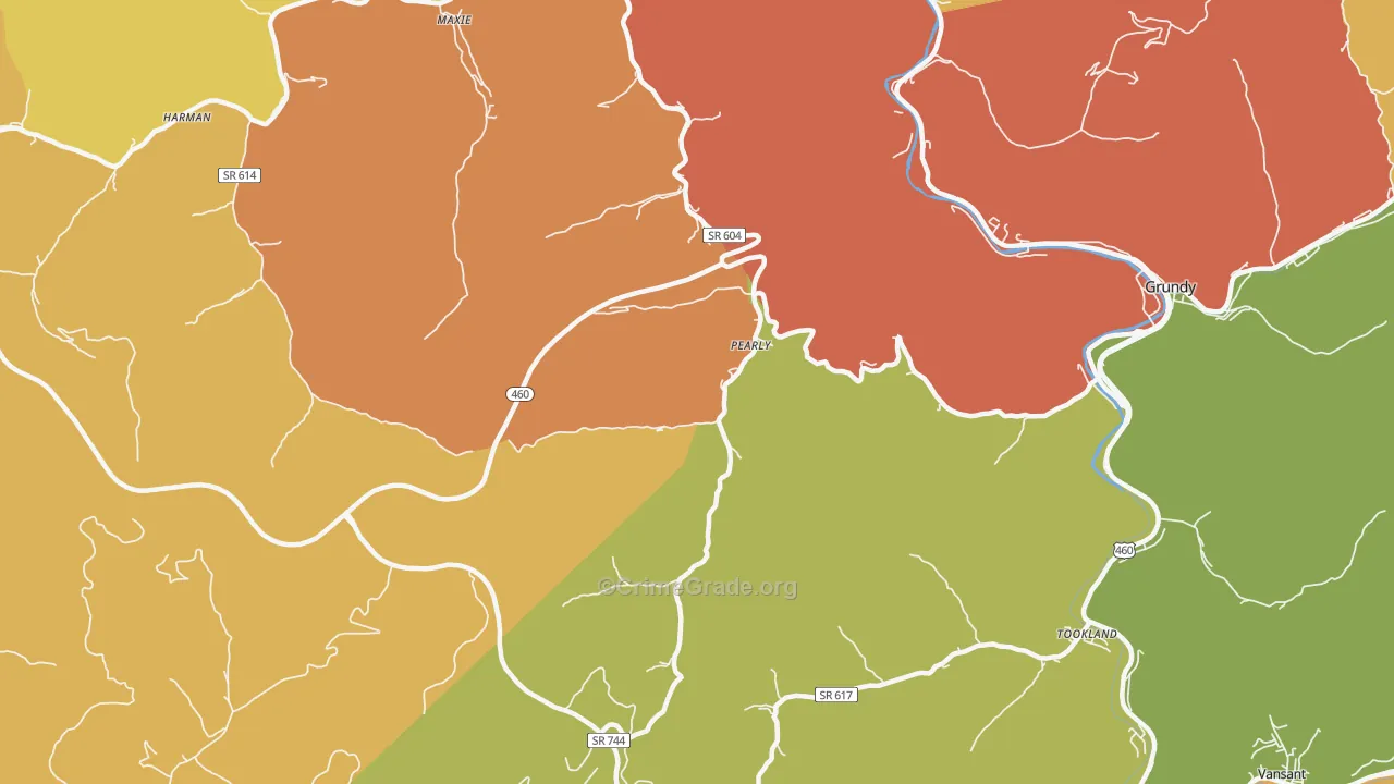 Pearly, VA Map of Murder Rates
