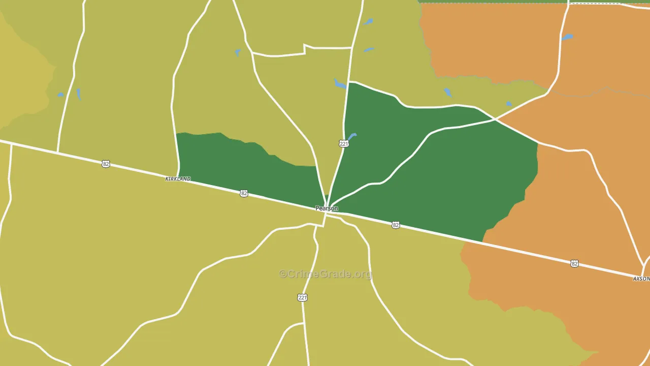 Pearson, GA Map of Murder Rates
