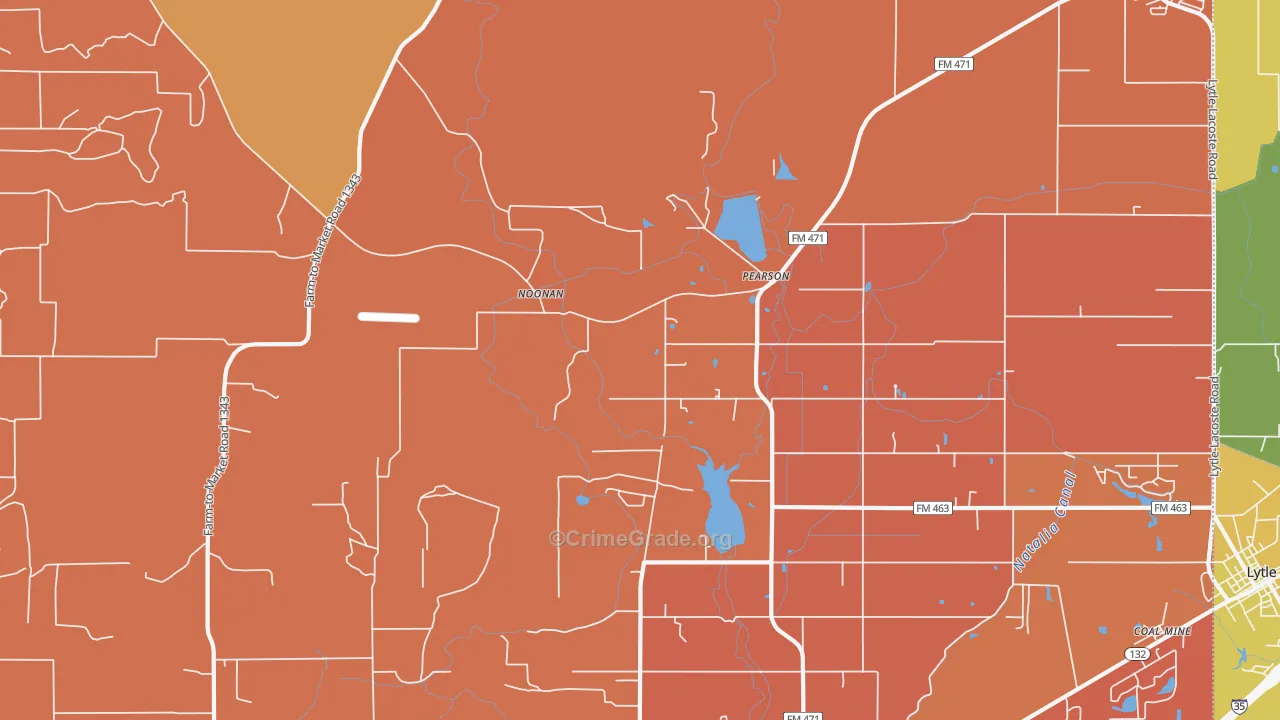 Pearson, TX Map of Murder Rates