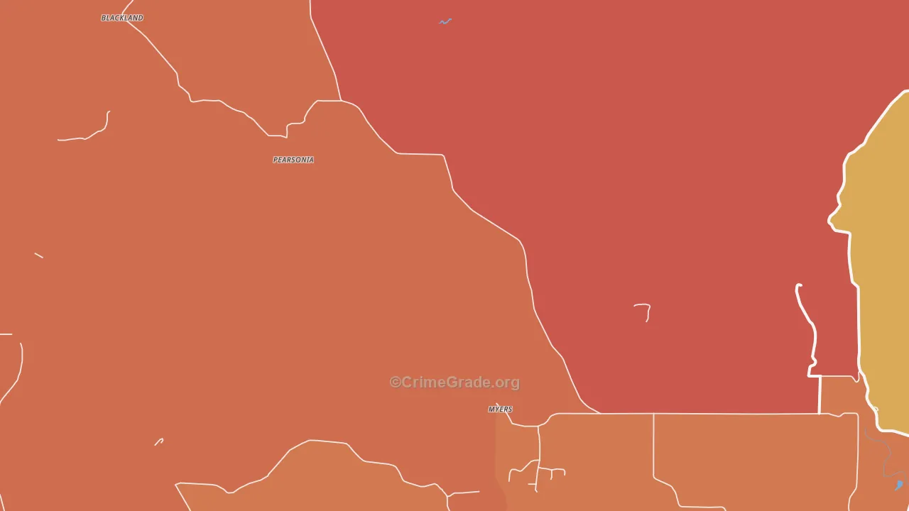 Pearsonia, OK Map of Murder Rates