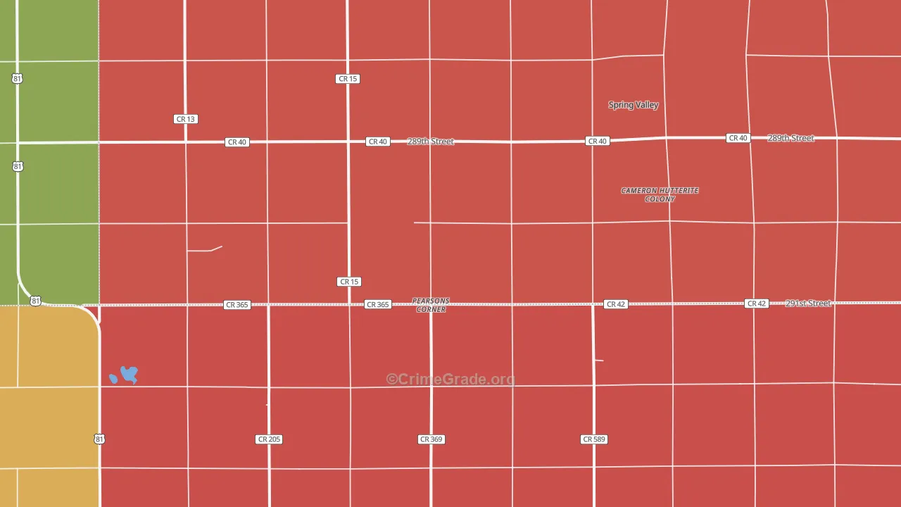 Pearsons Corner, SD Map of Murder Rates