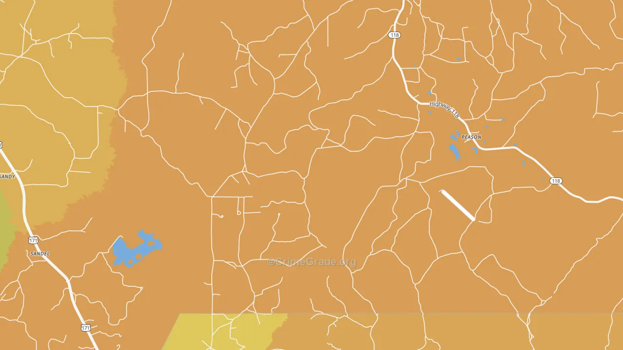 Peason, LA Map of Murder Rates