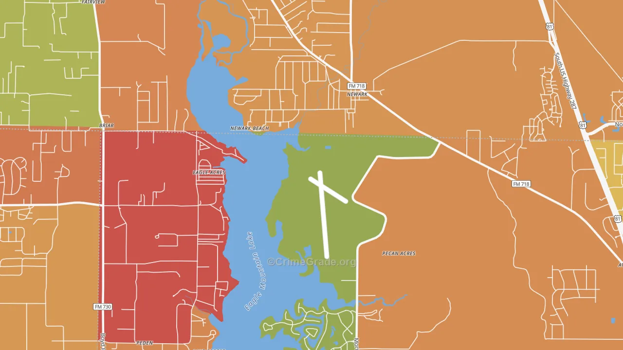 Pecan Acres, TX Map of Murder Rates